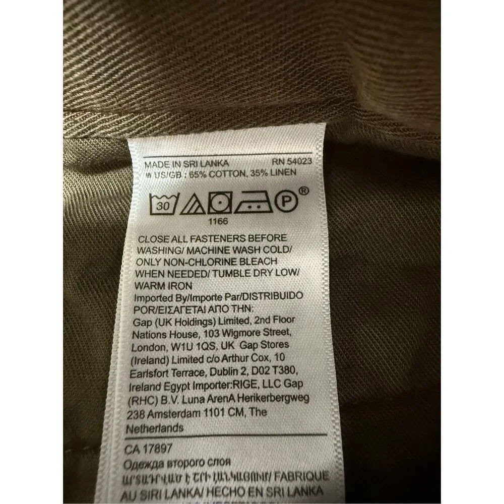 Banana Republic Linen Blend Front Pleated Gurkha Pant Size 10S See Description